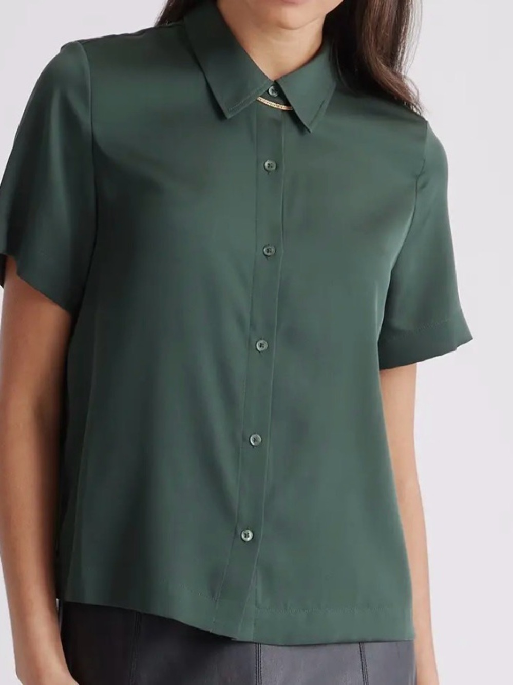 Quince Washable Stretch Silk Blouse XS Brown / Hot Fudge